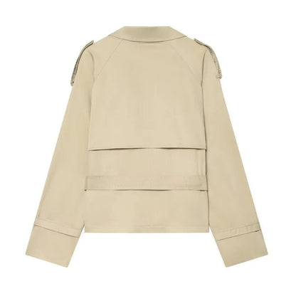 OLANE Classic British Belted Trench Coat BeigeLWomen's Coats & Jackets