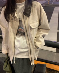 Veste utilitaire classique à col contrasté