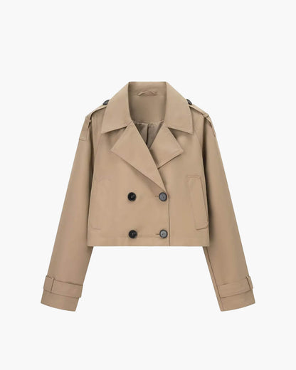 OLANE Classic Cropped Trench Coat BeigeXSWomen’s Jackets & Coats