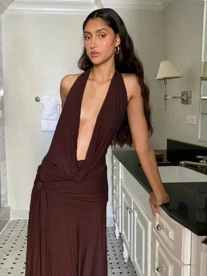 OLANE Classic Deep V - Neck Bandage Dress SWomen's Dresses