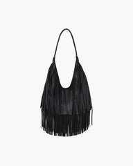 Classic Open Top Tasseled Hobo Bag