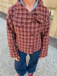 Classic Plaid Stand Collar Coat