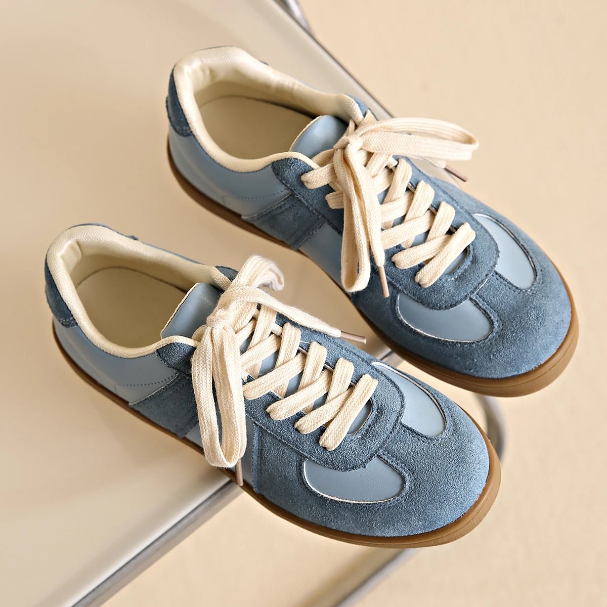 OLANE Classic Suede Sneakers with Details Brown36Women's Shoes