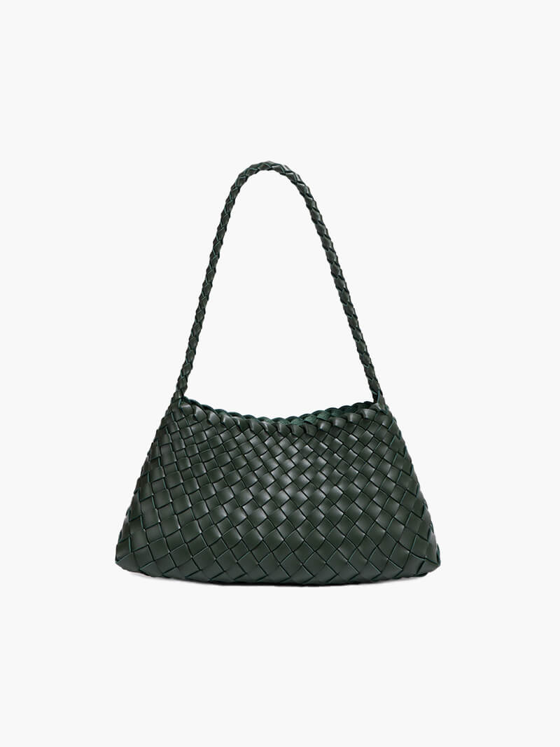 OLANE Classic Vegan Leather Woven Bag Small GreenSmallBag