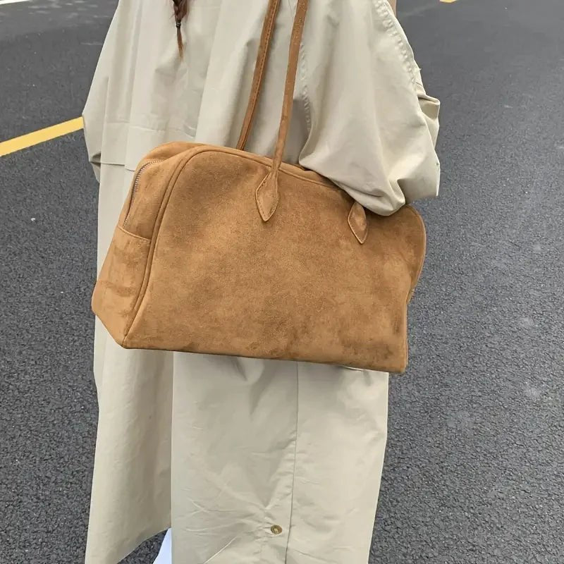 OLANE Classic Vintage Vegan Leather Laptop Tote BrownBag