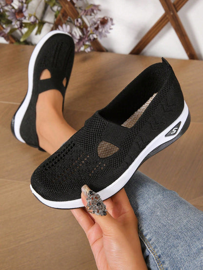 OLANE Comfort Slip-On Knitted Walking Shoe Black35/5Women's Shoes