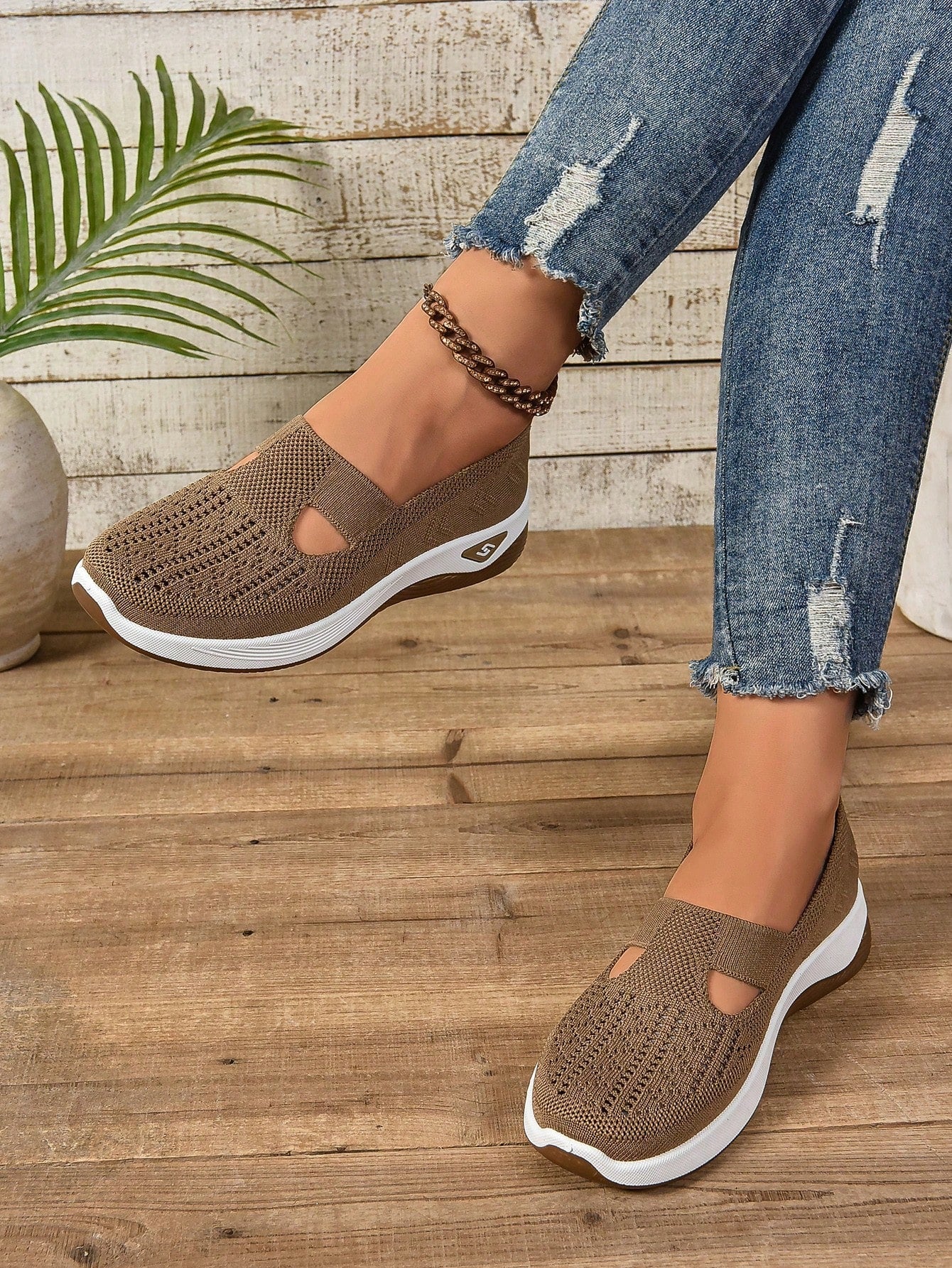 Adriane – Bequeme Strick-Walkingschuhe zum Hineinschlüpfen