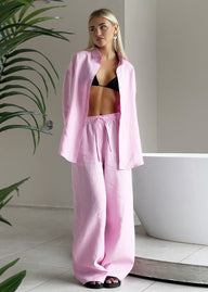Set lounge Laura in cotone con camicia con bottoni