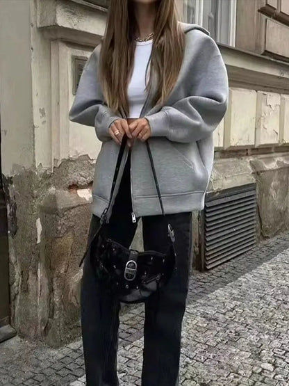 OLANE Cozy Hooded Jacket Light GreyXSWomen's Coats & Jackets