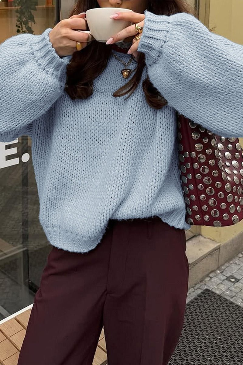 OLANE Crew Neck Layering Sweater BlueOne SizeWomen's Sweaters & Cardigans