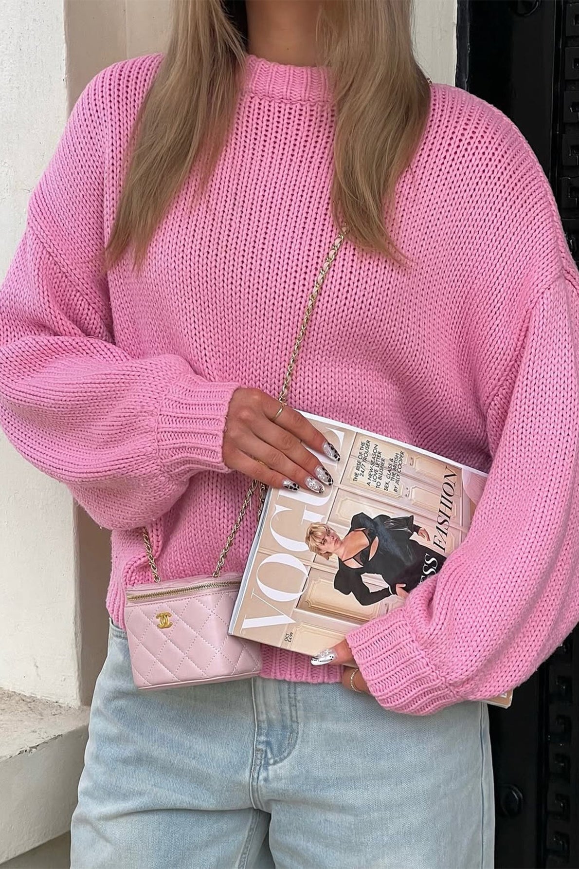 OLANE Crew Neck Layering Sweater PinkOne SizeWomen's Sweaters & Cardigans