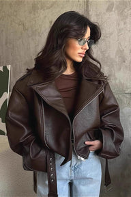 Kate Cropped Leather Jacket