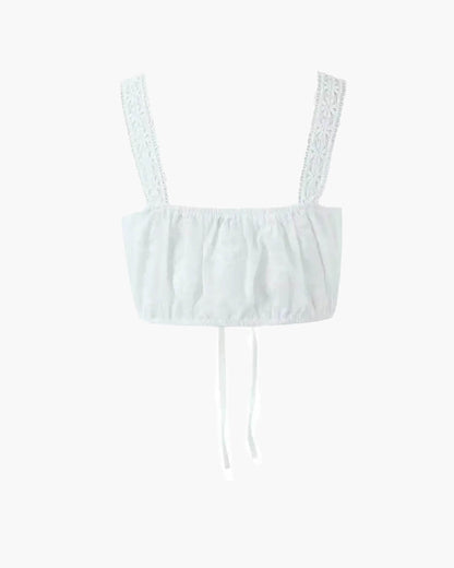 OLANE Denise Bohemian Embroidered Crop Top Skirt Set StrapMWomen's Sets