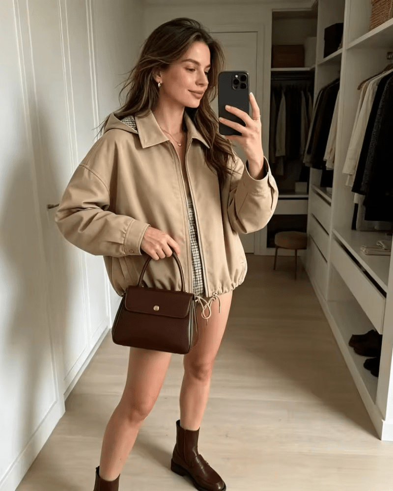 Jacke mit Kapuze und Kordelzug und Reißverschluss