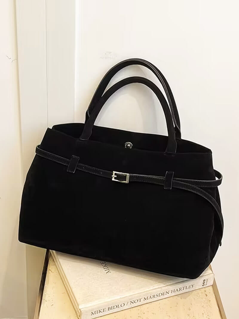 OLANE Elegant Faux Suede Shoulder Bag BrownRegularWomen's Handbags