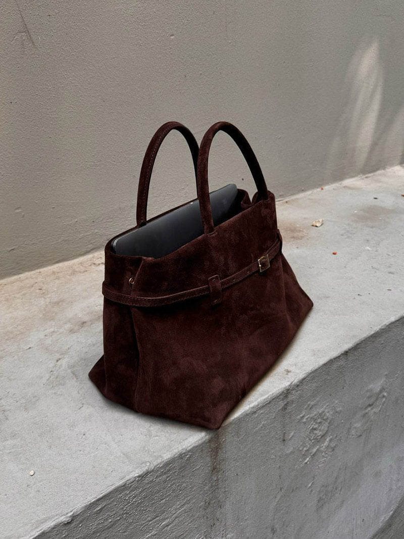 OLANE Elegant Faux Suede Shoulder Bag BrownRegularWomen's Handbags