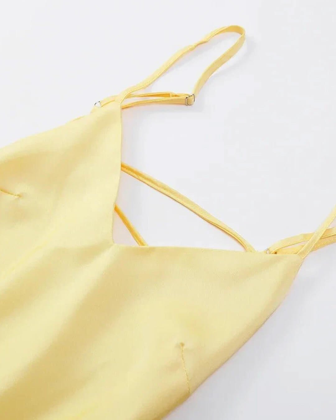 OLANE Elegant Satin Backless Maxi Dress YellowXSWomen's Dresses