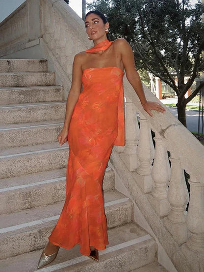 OLANE Elegant Strapless Mesh Maxi Dress XSWomen’s Dresses