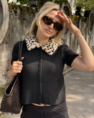 Faux Fur Bambi Knit Cardigan Top
