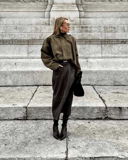 OLANE Faux Suede Zip-Up Bomber Jacket OliveSWomen's Coats & Jackets