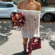 Flared Sleeves Off-Shoulder Mini Dress