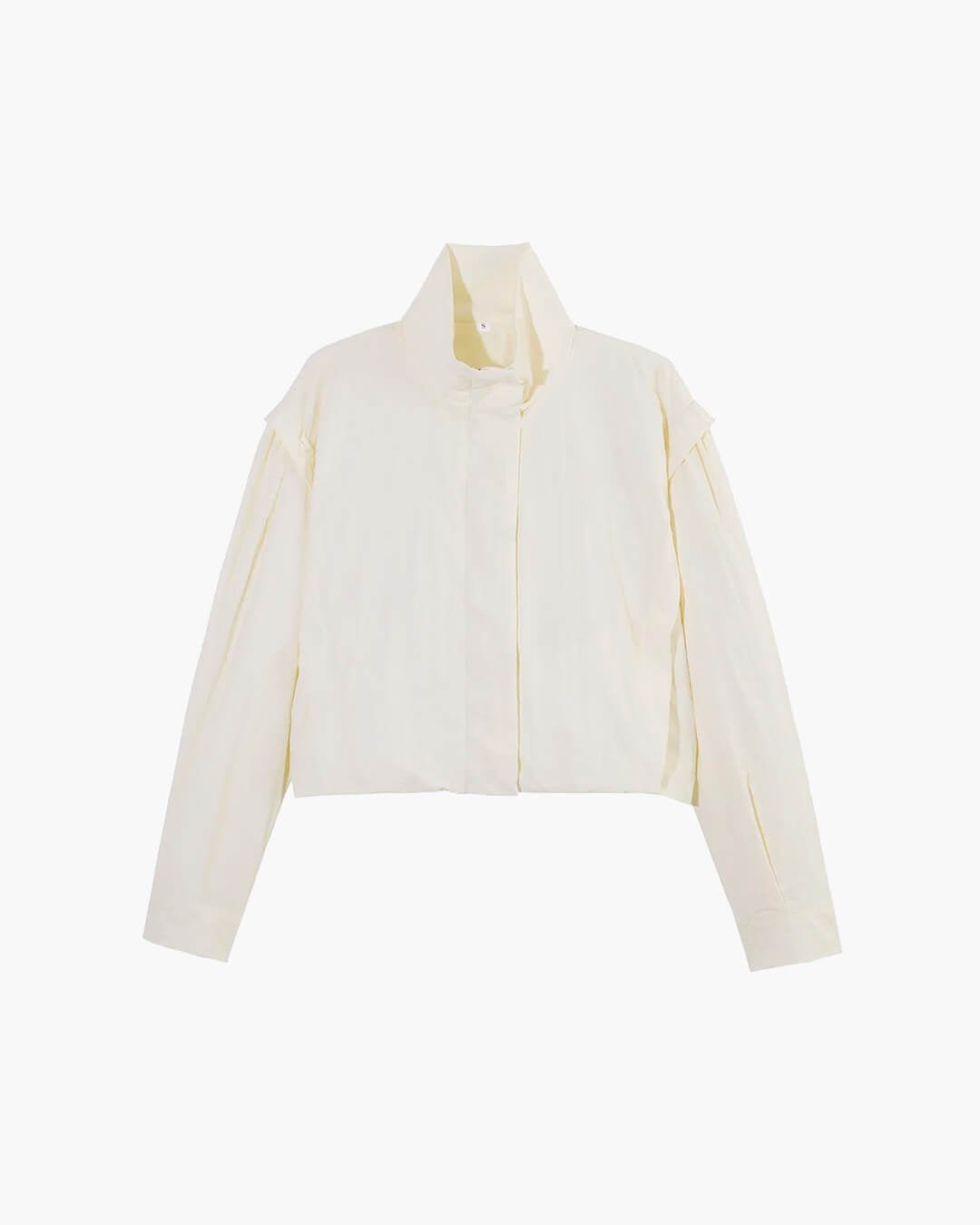 OLANE Full Zip High Collar Cropped Jacket BeigeXSWomen's Coats & Jackets