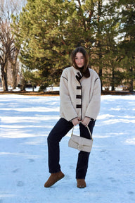 Giacca Faux Sherpa Collo a Imbuto
