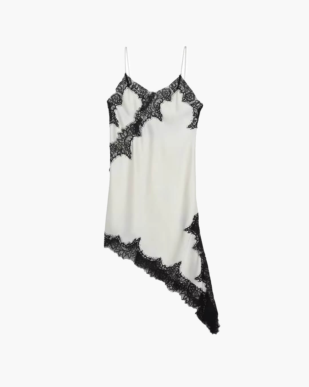 OLANE Gianna Asymmetric Satin Mini Dress CremeSWomen's Dresses