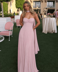 Gloria – Trägerloses Maxikleid mit Schal