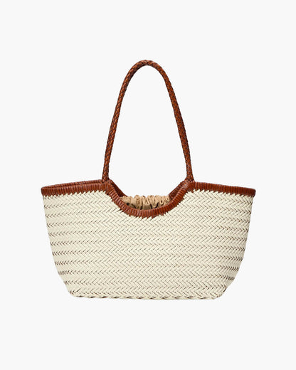 OLANE Handwoven Leather Tote Bag IvoryLWomen's Bags