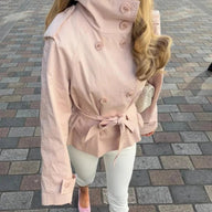 Trench jacket croisée col montant