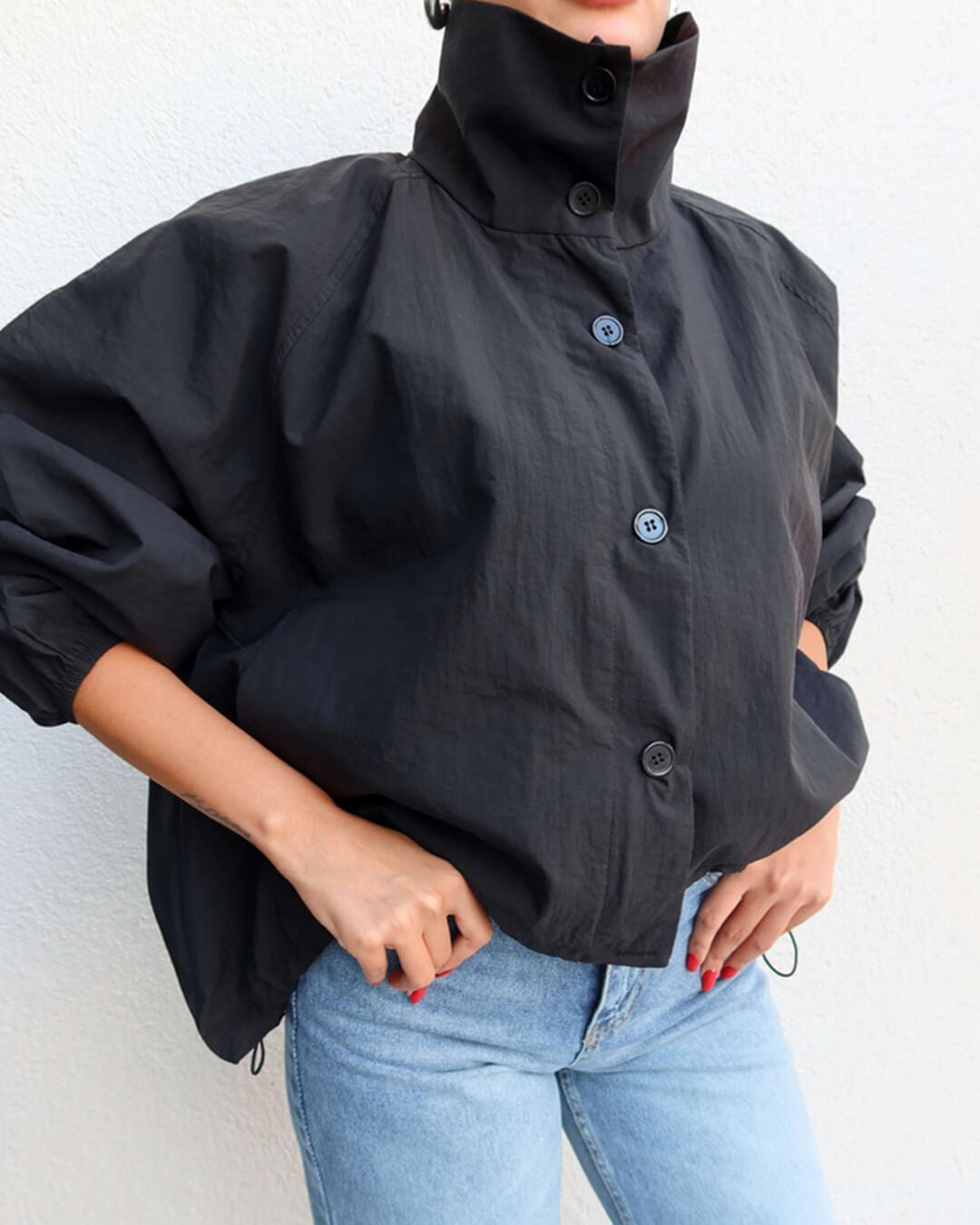 OLANE High - Neck Tailored Jacket BlackLWomen's Coats & Jackets