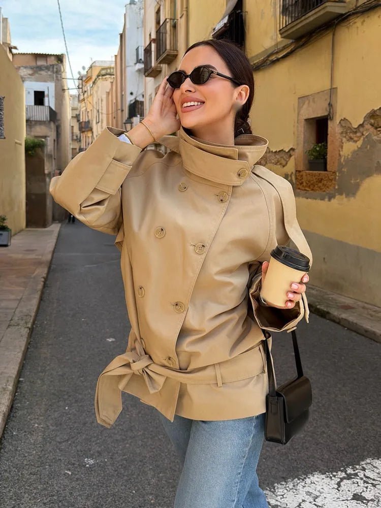 OLANE High Neck Utility Trench Jacket SWomen's Coats & Jackets