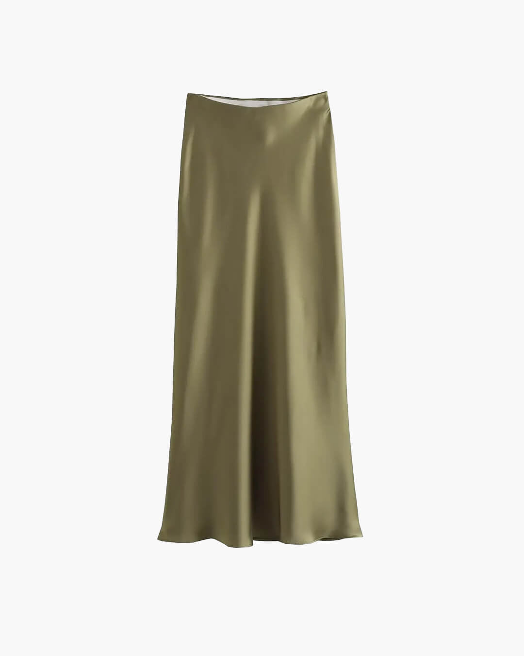 OLANE High Waist Satin Midi Skirt ArmygreenXSWomen's Bottoms