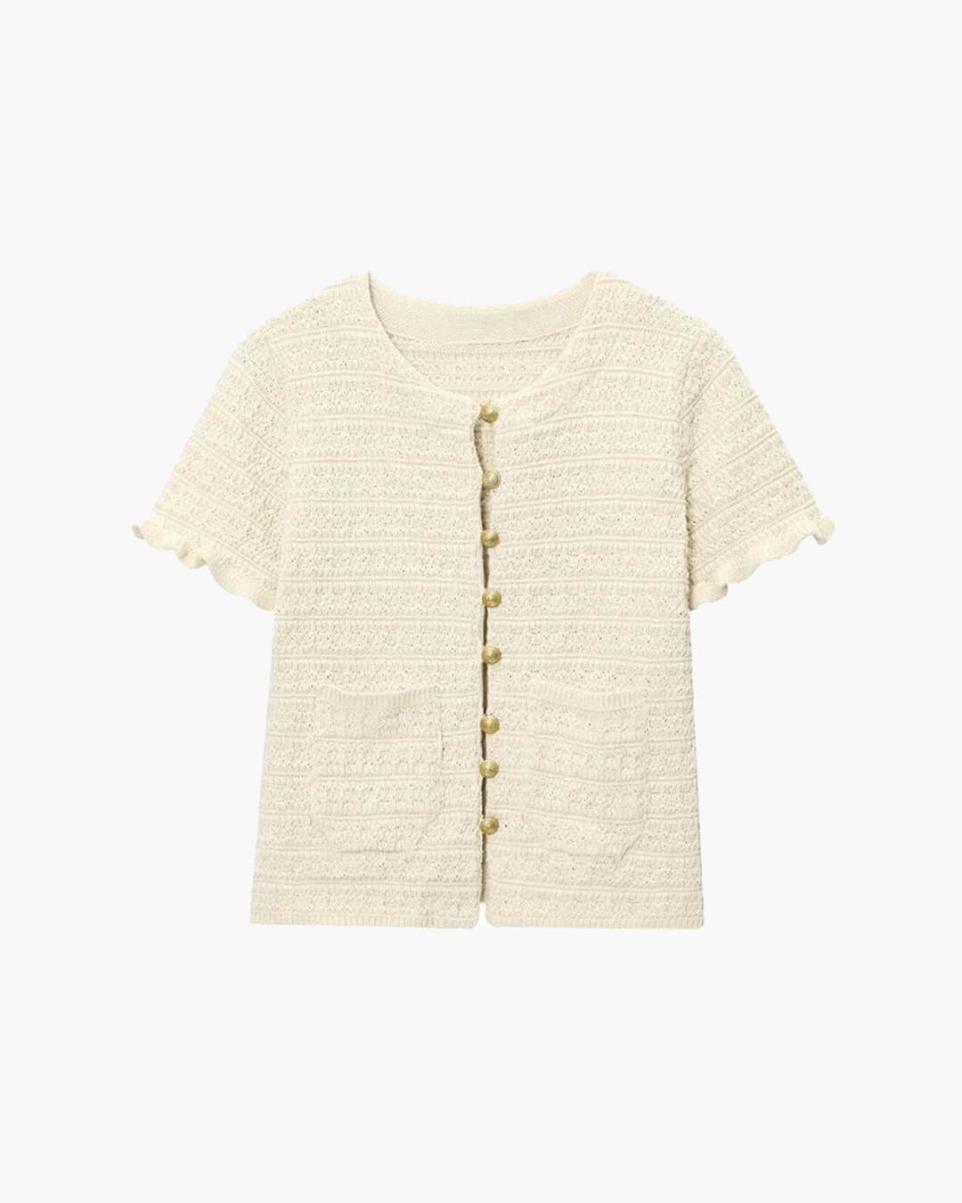 OLANE Julie Knitted Tank Pleated Skirt Set Beige TopSWomen's Sets