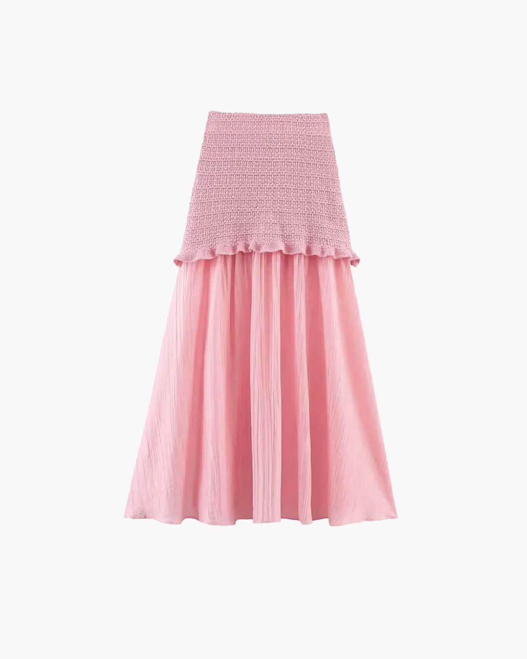 OLANE Julie Knitted Tank Pleated Skirt Set Pink SkirtSWomen's Sets