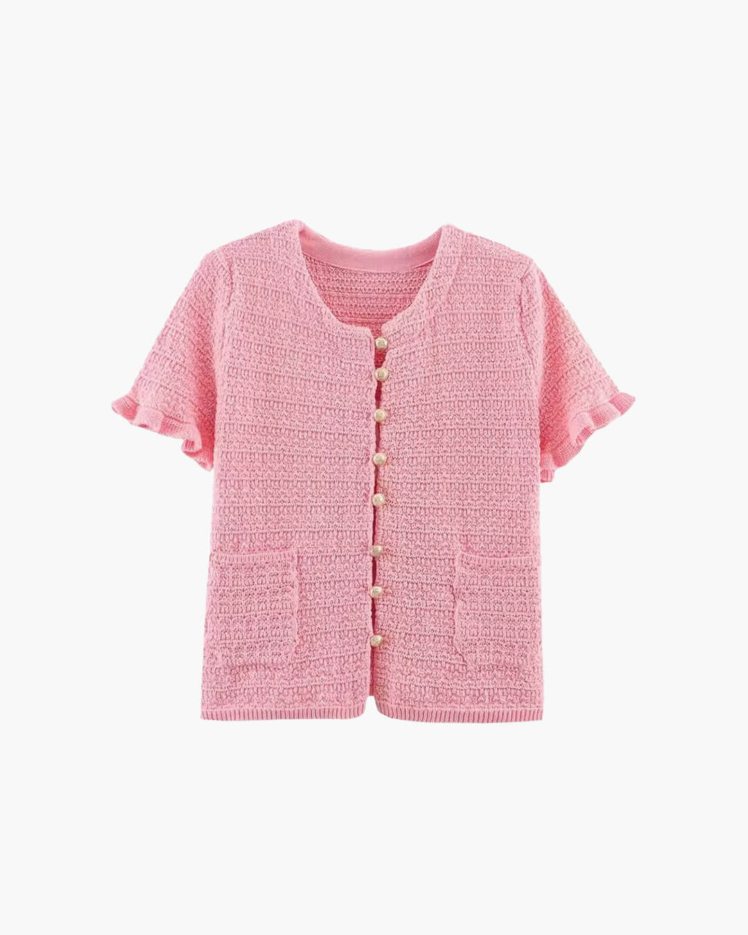 OLANE Julie Knitted Tank Pleated Skirt Set Pink TopSWomen's Sets