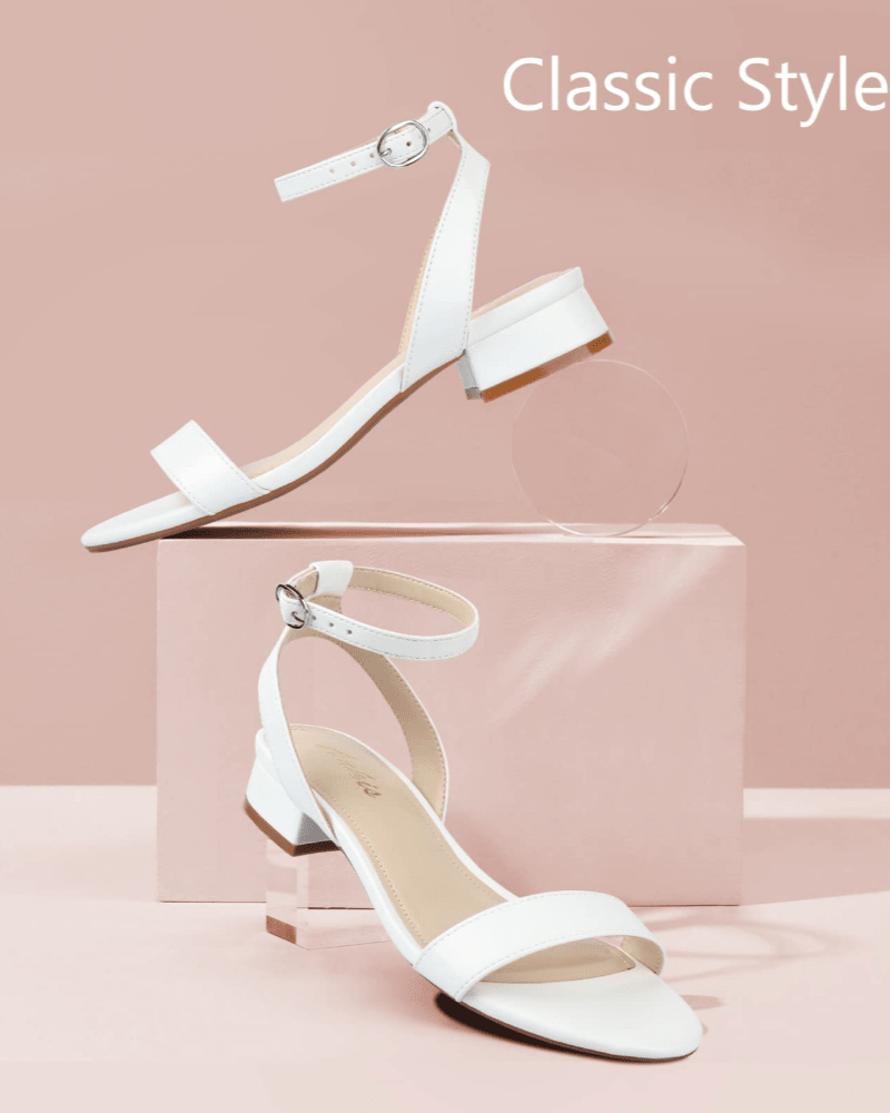 OLANE Kaya Block Heel Ankle Strap Sandal Beige35/5Shoes