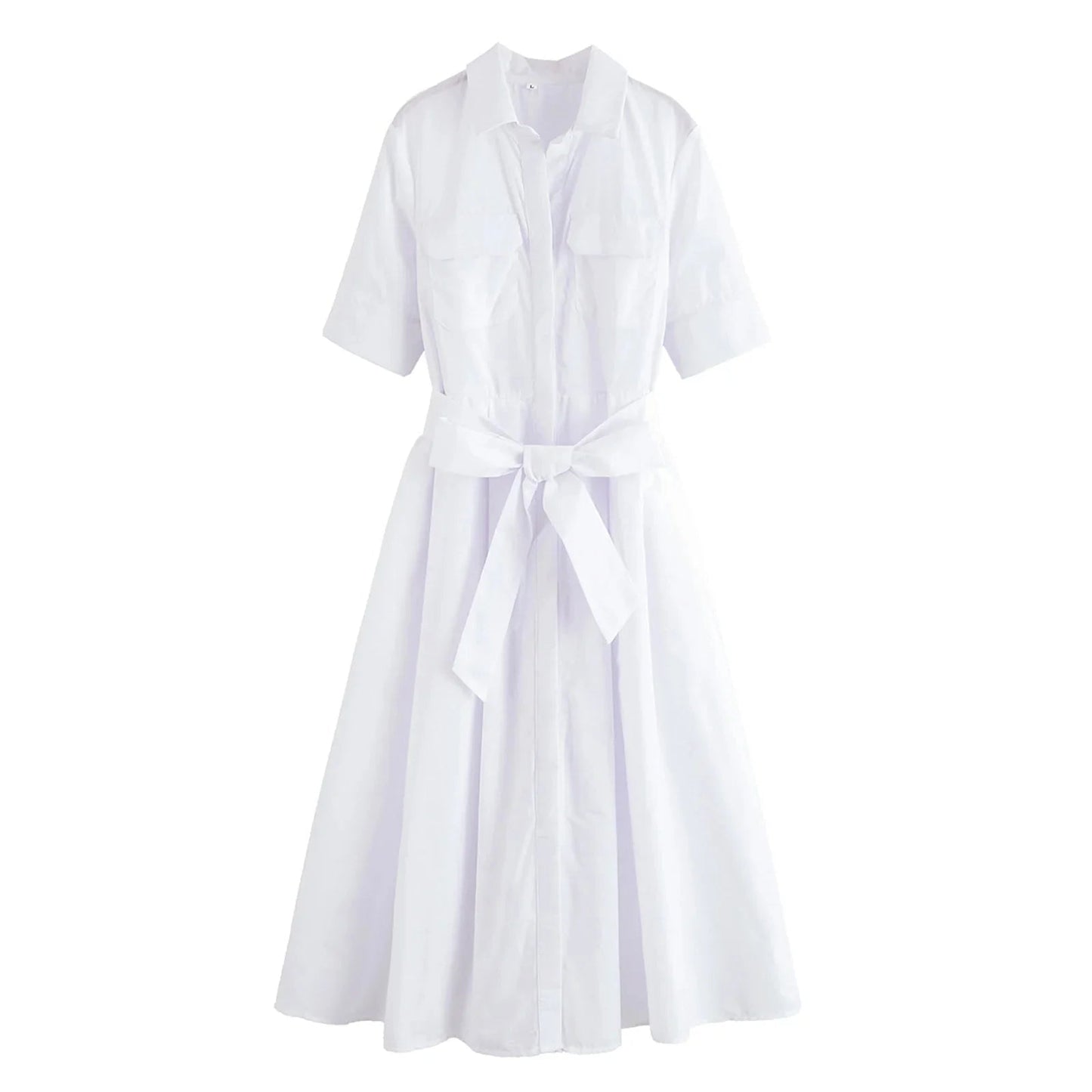 OLANE Kirra Belted Shirt Midi Dress Pink StripesXSWomen's Dresses