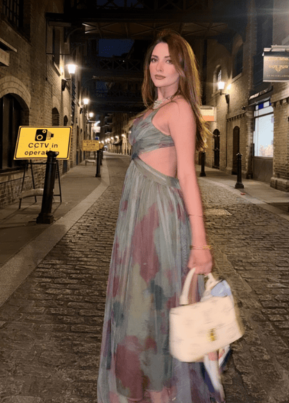 OLANE Emily Floral Tulle Maxi Dress GreenSWomen's Dresses