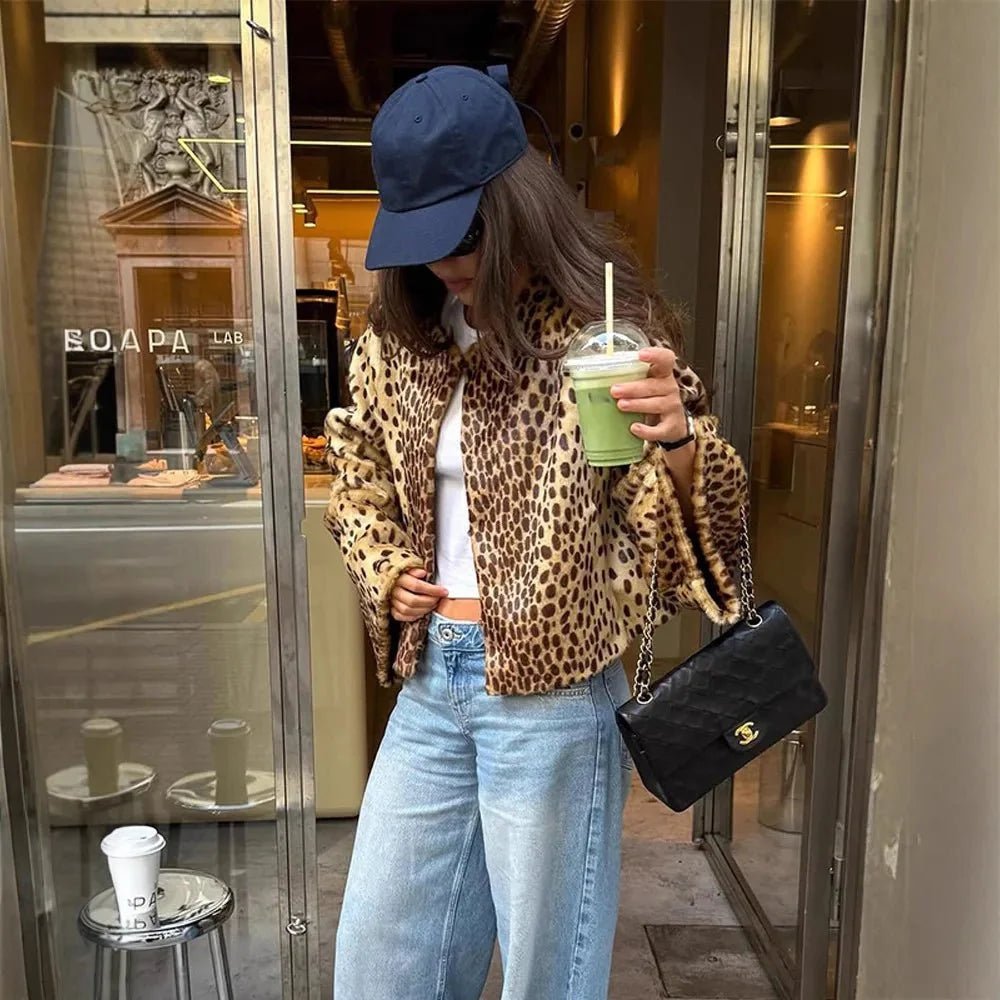 OLANE Leopard Faux Fur Relaxed Jacket XXXLWomen's Coats & Jackets