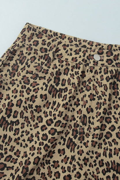 OLANE Leopard Knee-Length Low Waist Shorts LWomen's Bottoms