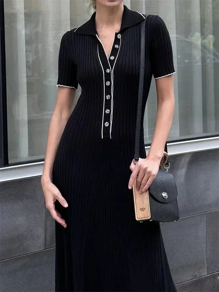 OLANE Lumi Tricot Knit Dress BlackSDress