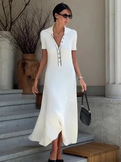 OLANE Lumi Tricot Knit Dress WhiteSDress