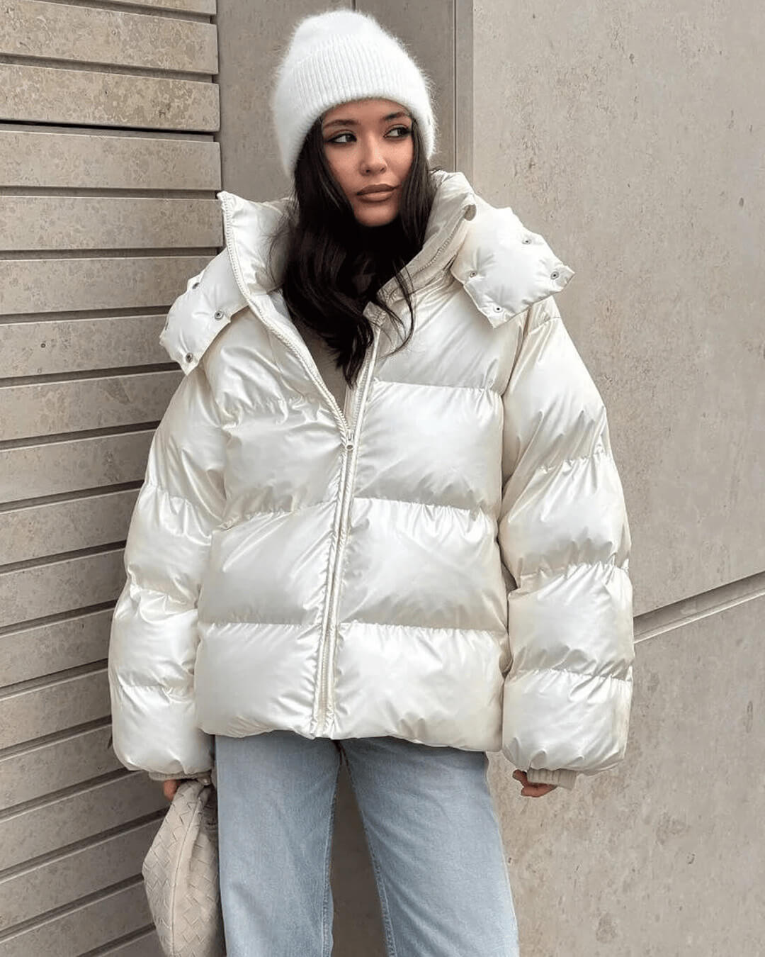 OLANE Mila Hooded Puffer Jacket WhiteSWomen's Coats & Jackets