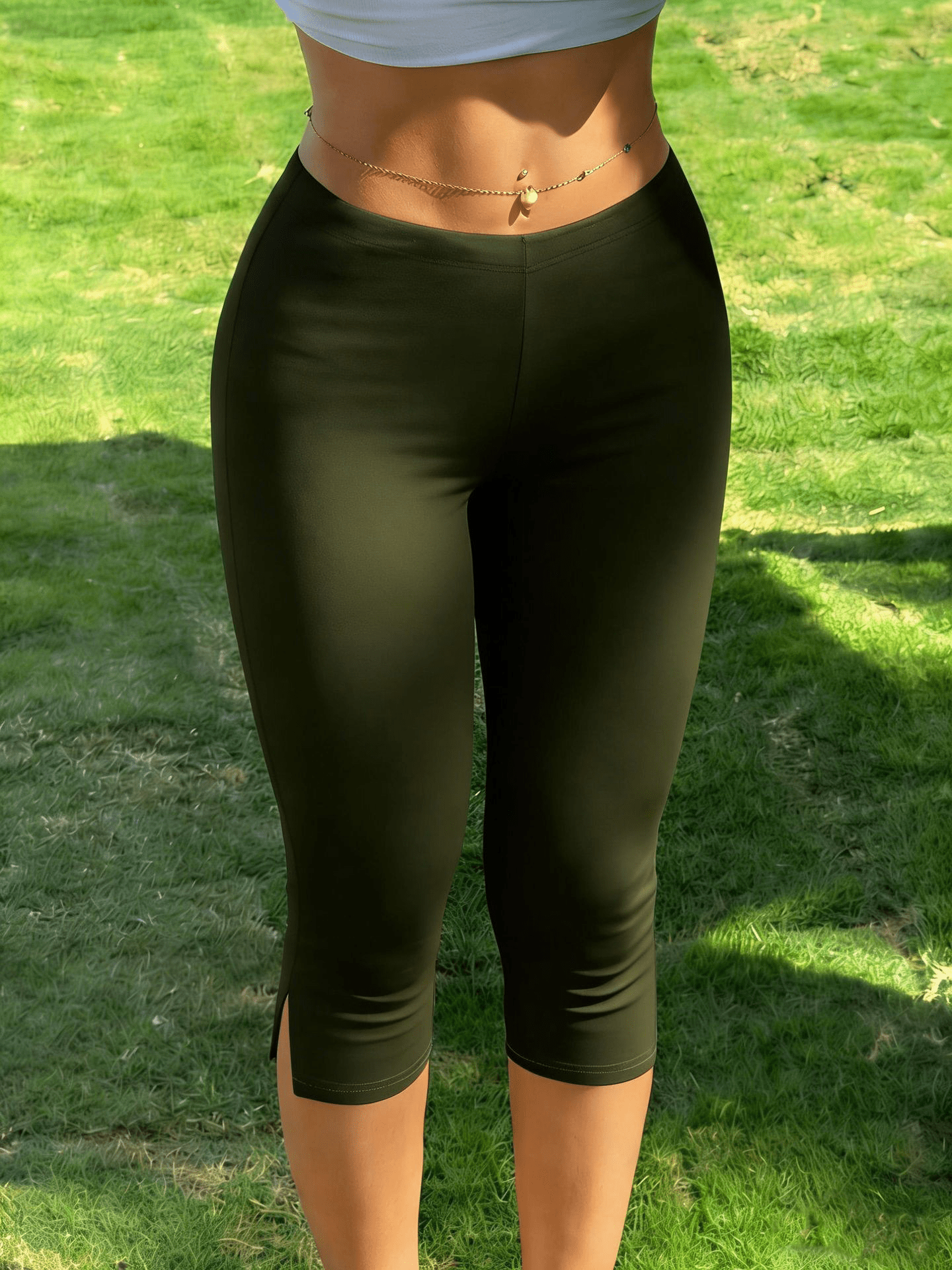 OLANE Myla Capri Leggings Dark GreenSWomen's Bottoms