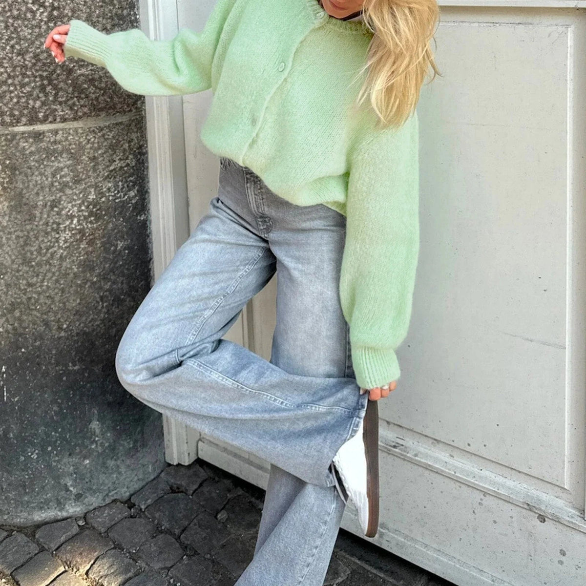 Oversized Flauschiger Strickcardigan