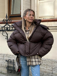 Oversized Short Hooded Puffer Jacket