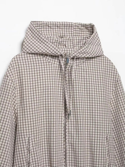 OLANE Plaid Hooded Cropped Jacket LWomen's Coats & Jackets