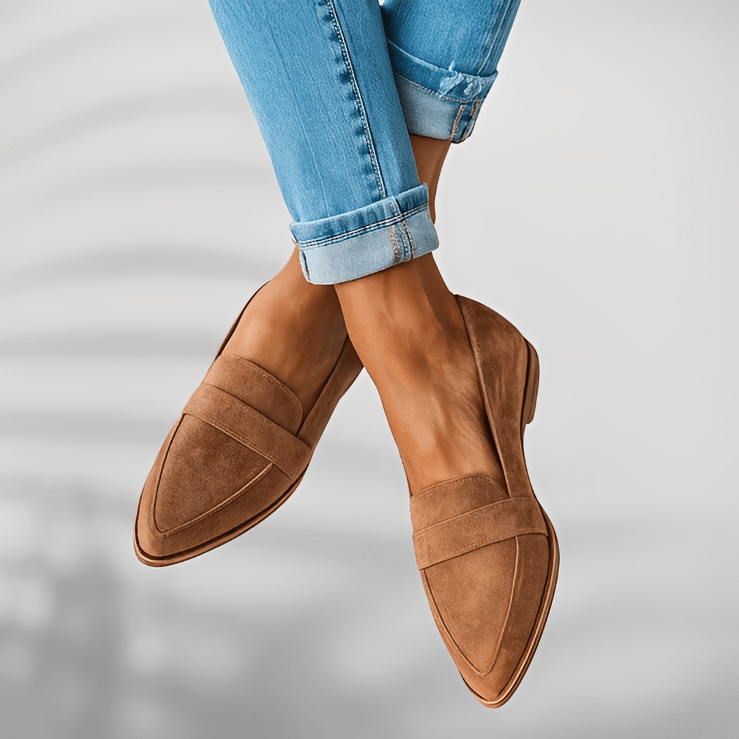 OLANE Pointed Toe Slip - On Orthopedic Shoes Brown35Women's Shoes